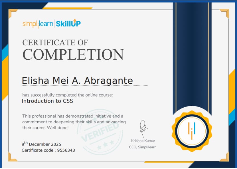 CSS certificate
